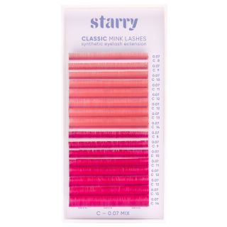 Ciglia colorate rosa / cremisi C 0.07 x 8-14mm2 Starry ciglia